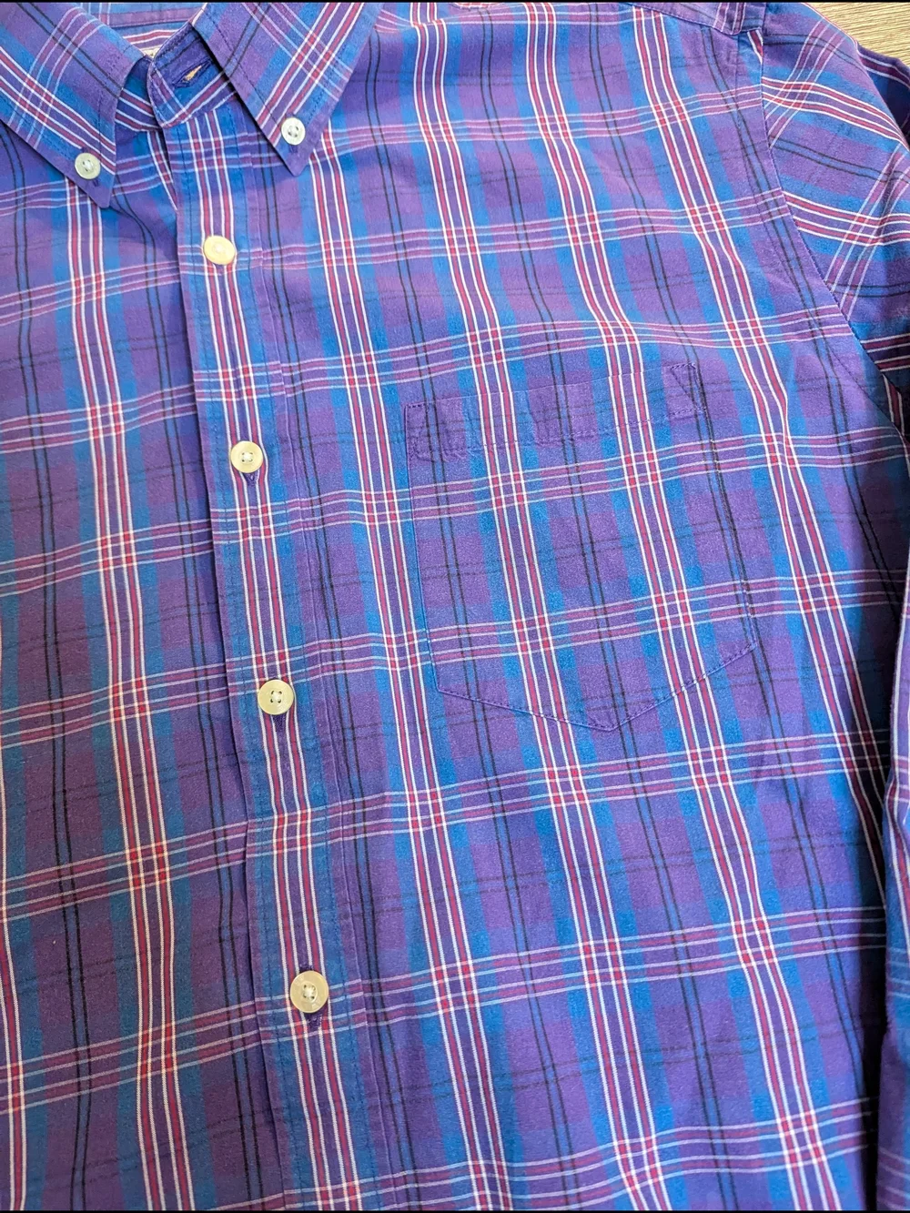 J. Crew Purple Plaid Button-Down Shirt L